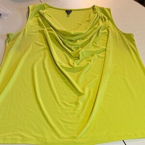 Rafaella 1X Lime Green Drape Neck  Sleeveless Top